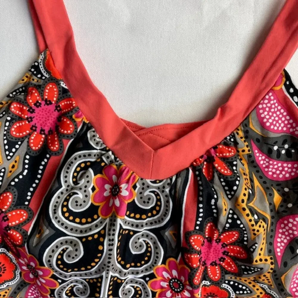 prAna Coral Malibu Shiloh Top L Shelf Bra Paisley Floral Yoga Activewear Workout - Picture 6 of 9